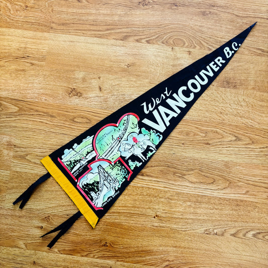 West Vancouver British Columbia 1960s Navy Felt Pennant