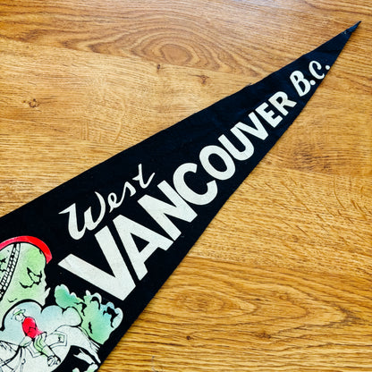 West Vancouver British Columbia 1960s Navy Felt Pennant