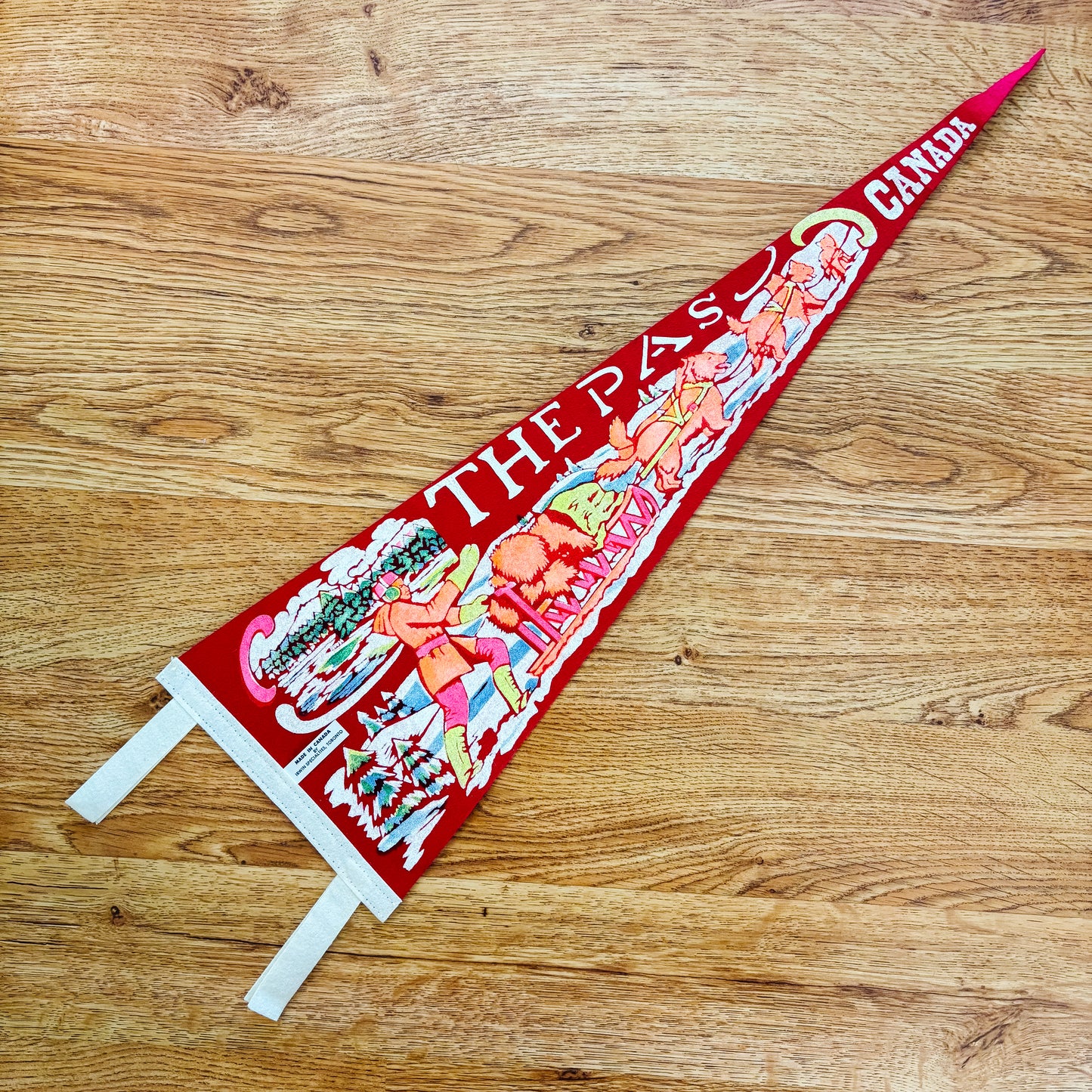 The Pas Manitoba 1960s Red Felt Pennant - Irwin Specialties