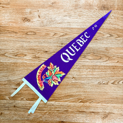 Quebec PQ 1960s Purple and White Felt Pennant