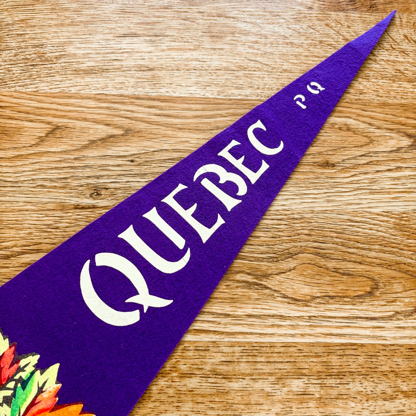 Quebec PQ 1960s Purple and White Felt Pennant