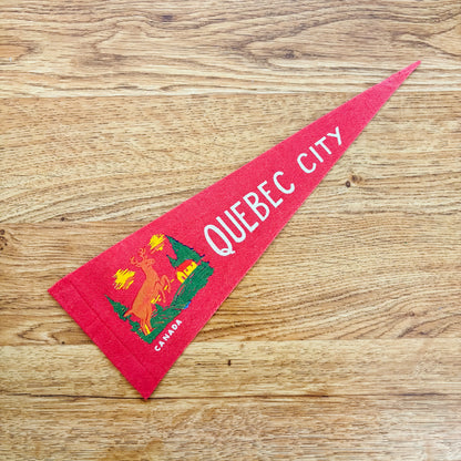 Quebec City 1960s Red Felt Pennant
