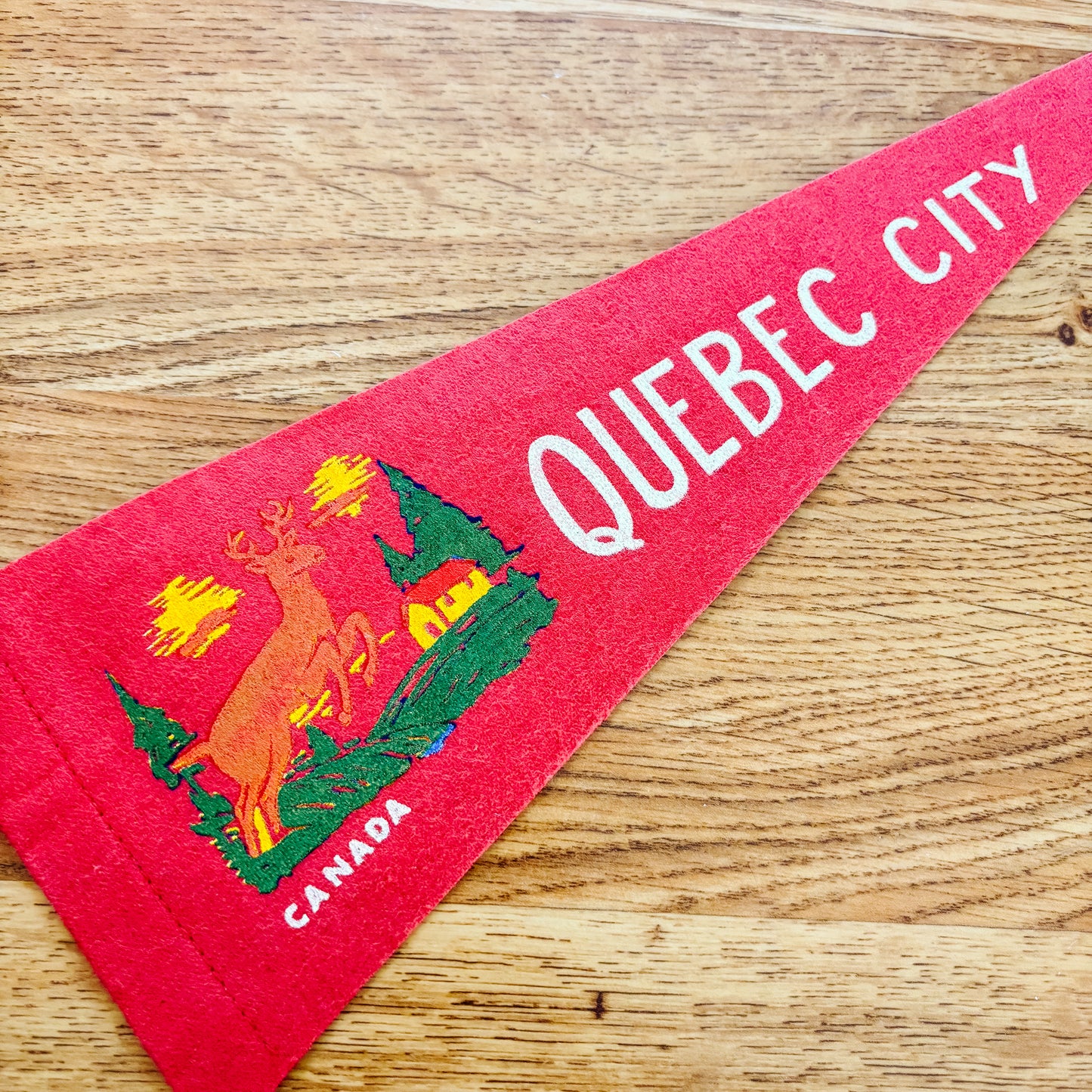 Quebec City 1960s Red Felt Pennant