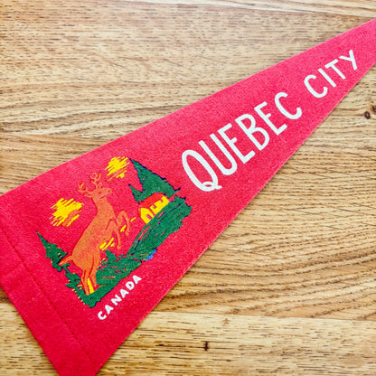 Quebec City 1960s Red Felt Pennant