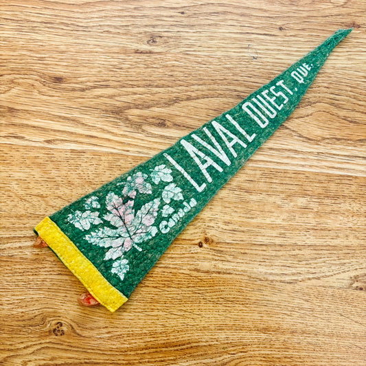 Laval Ouest Quebec 1960s Green Felt Pennant