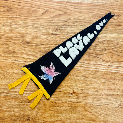 Plage Laval Quebec 1960s Navy Blue Felt Pennant