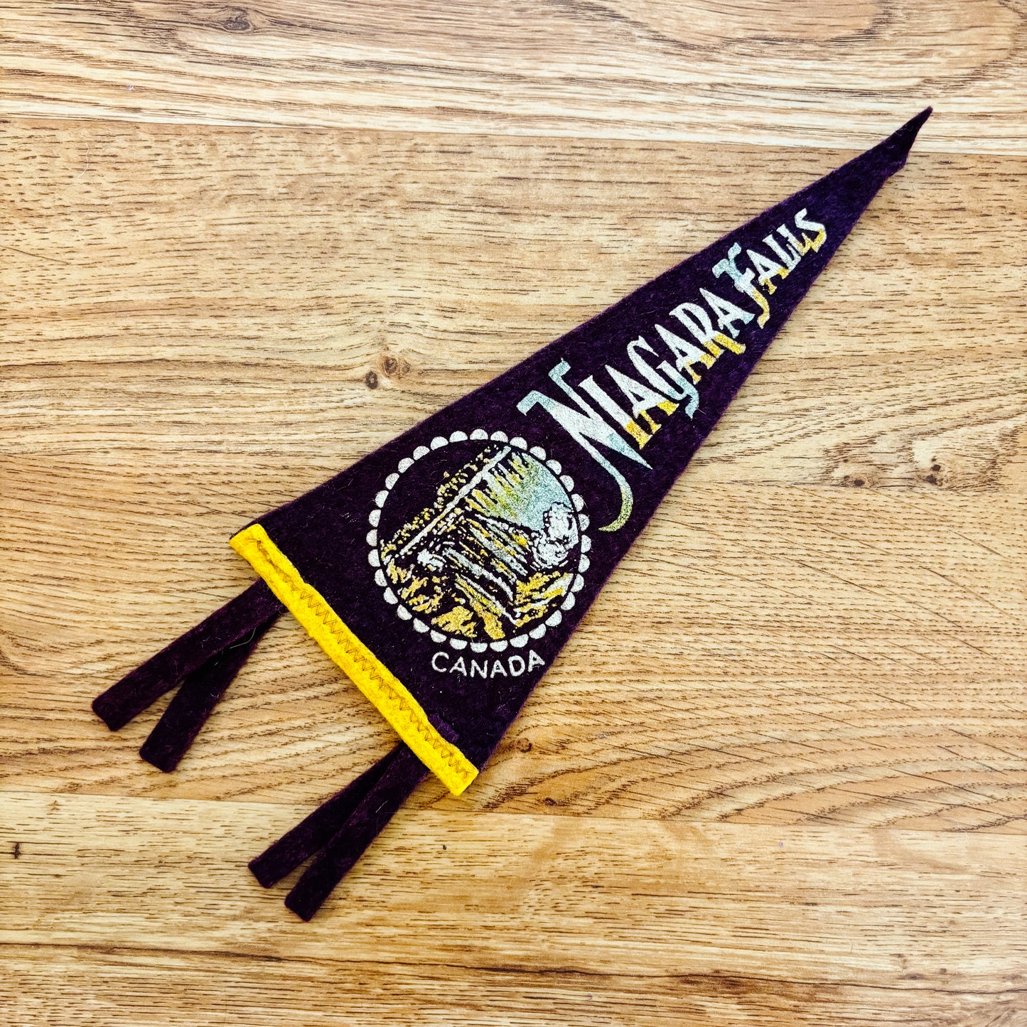 Niagara Falls Ontario 1960s Maroon Felt Pennant