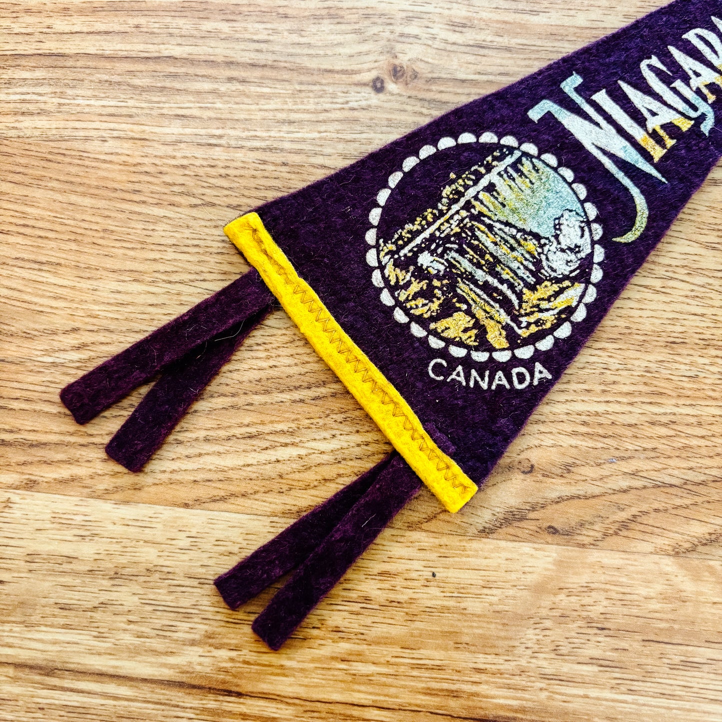 Niagara Falls Ontario 1960s Maroon Felt Pennant