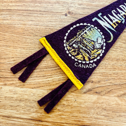 Niagara Falls Ontario 1960s Maroon Felt Pennant