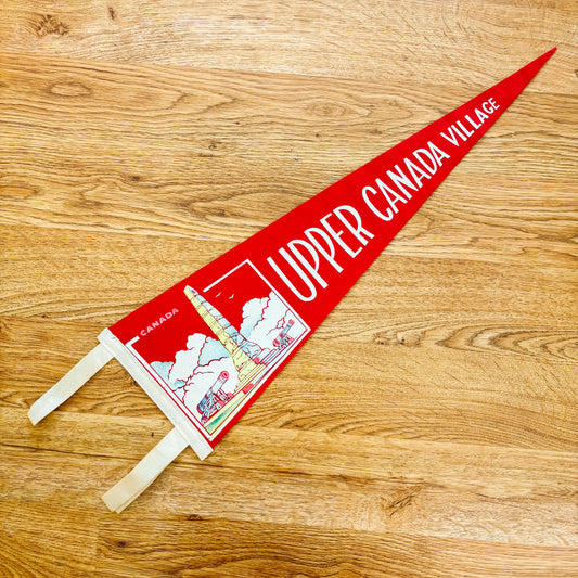 Upper Canada Village Ontario 1960s Red Felt Pennant