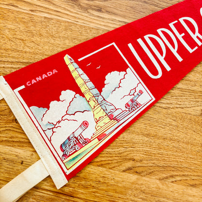 Upper Canada Village Ontario 1960s Red Felt Pennant