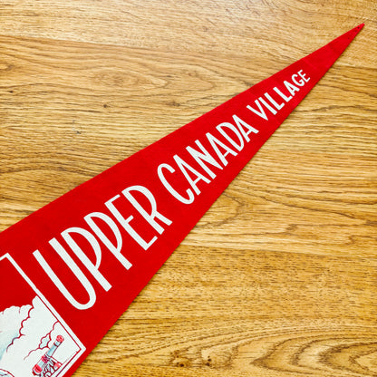 Upper Canada Village Ontario 1960s Red Felt Pennant