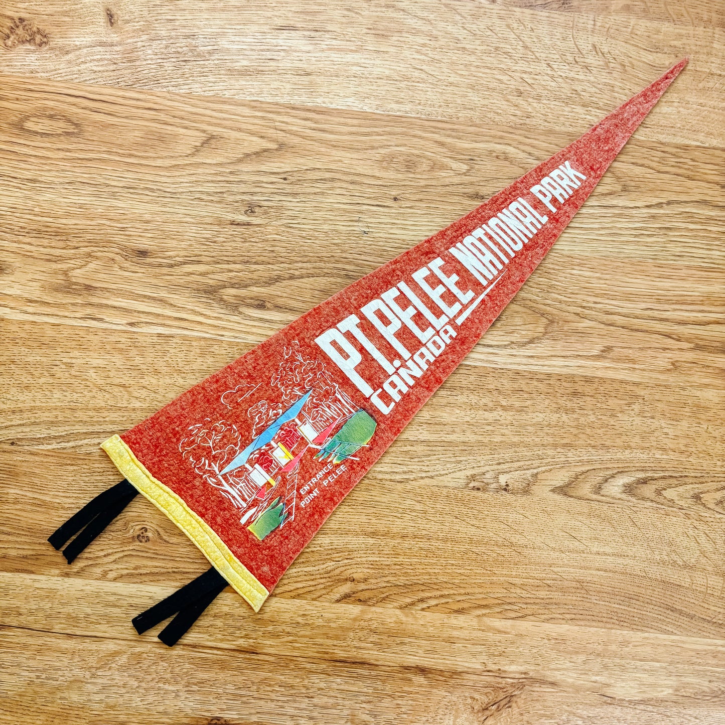Point Pelee National Park Ontario 1960s Red Felt Pennant