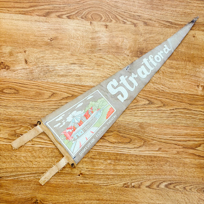 Stratford Ontario Shakespeare Festival Theatre 1960s Beige Felt Pennant