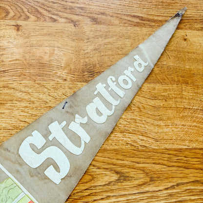 Stratford Ontario Shakespeare Festival Theatre 1960s Beige Felt Pennant