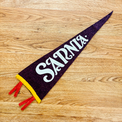 Sarnia Ontario 1960s Maroon Felt Pennant