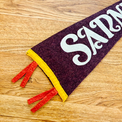 Sarnia Ontario 1960s Maroon Felt Pennant