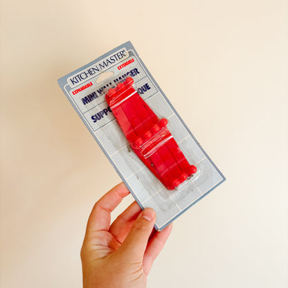 Cherry Red Plastic Accordion Wall Peg Rack - New Old Stock in Original Packaging