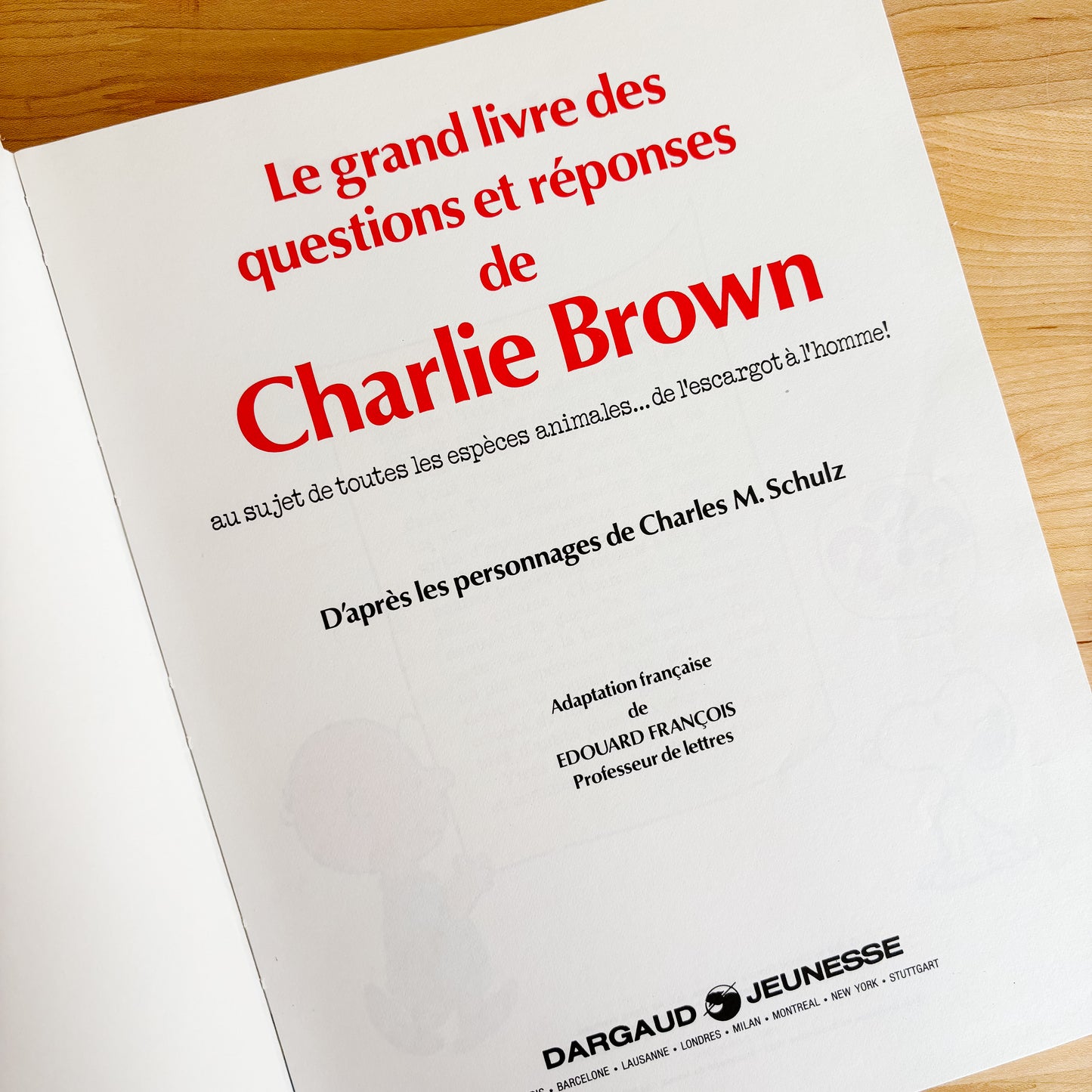 Le grand livre des questions et réponses de Charlie Brown (French Hardcover, 1982)