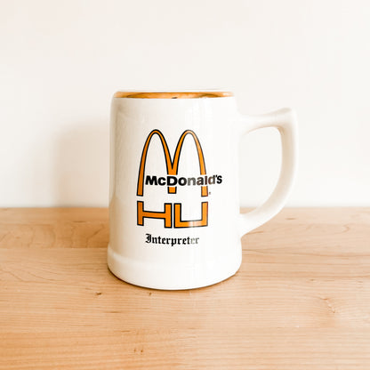 McDonald's Ceramic Stein - Hamburger University Interpreter - Vintage from the 1980s