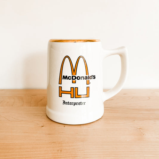 McDonald's Ceramic Stein - Hamburger University Interpreter - Vintage from the 1980s