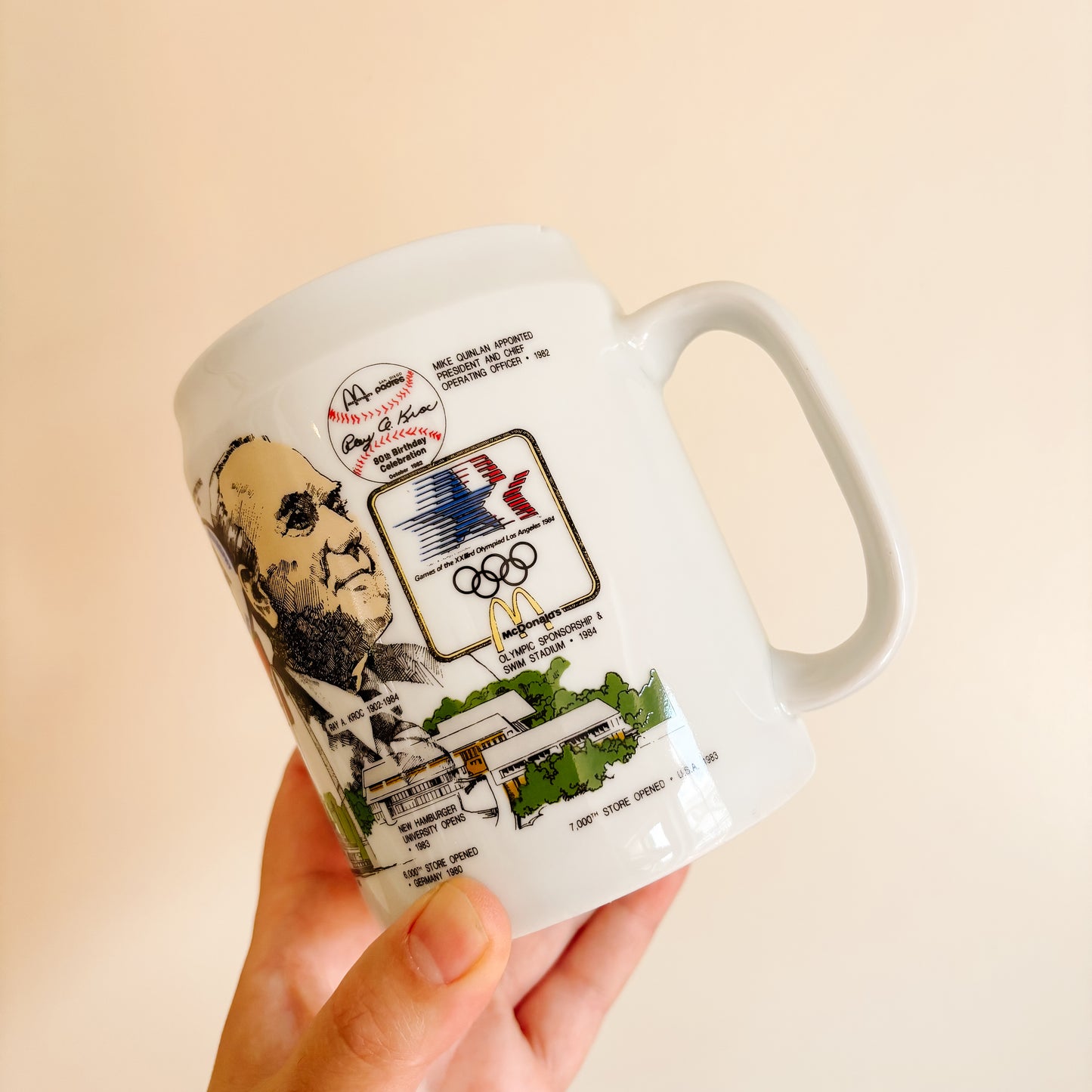 McDonald's Ceramic Stein - McDonald's Timeline 1971 to 1984 - Vintage from the 1980s
