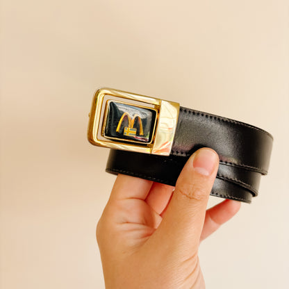 Vintage McDonald's Sweden Belt with Logo and Swedish Flag Buckle - Vintage from the 1980s