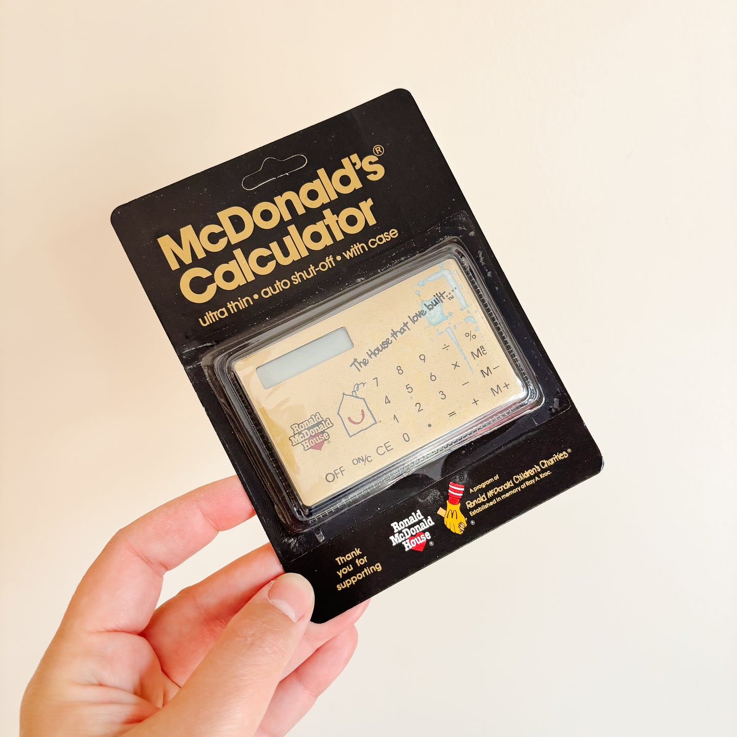 Ronald McDonald House Gold Metal Calculator - Vintage from the 1980s (Style B)