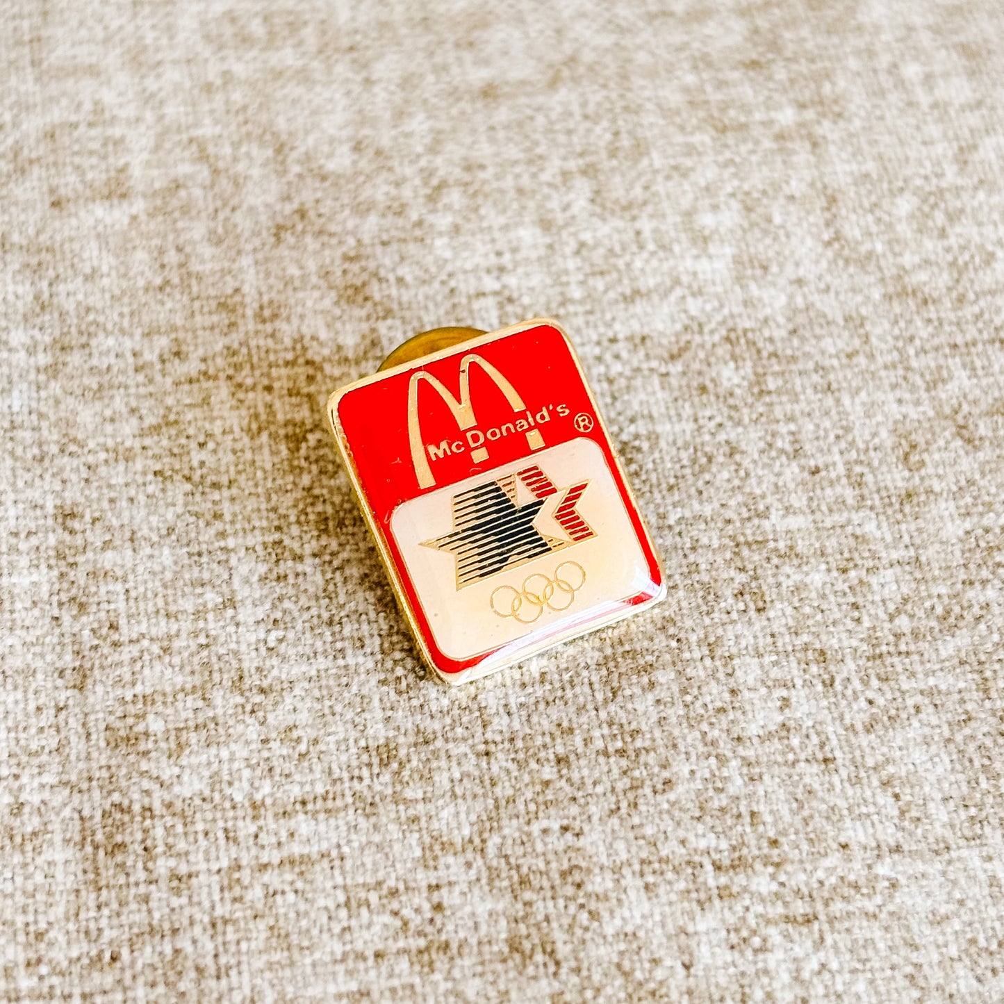 McDonald's USA Pin - 1984 Los Angeles Olympic Games Rings and Stars - Vintage 1980s (Style B)