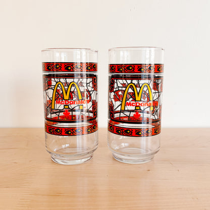McDonald's Canada Glassware - Stained Glass Logo Design - Vintage from the 1980s