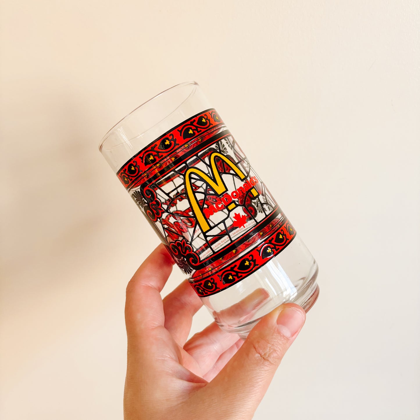 McDonald's Canada Glassware - Stained Glass Logo Design - Vintage from the 1980s