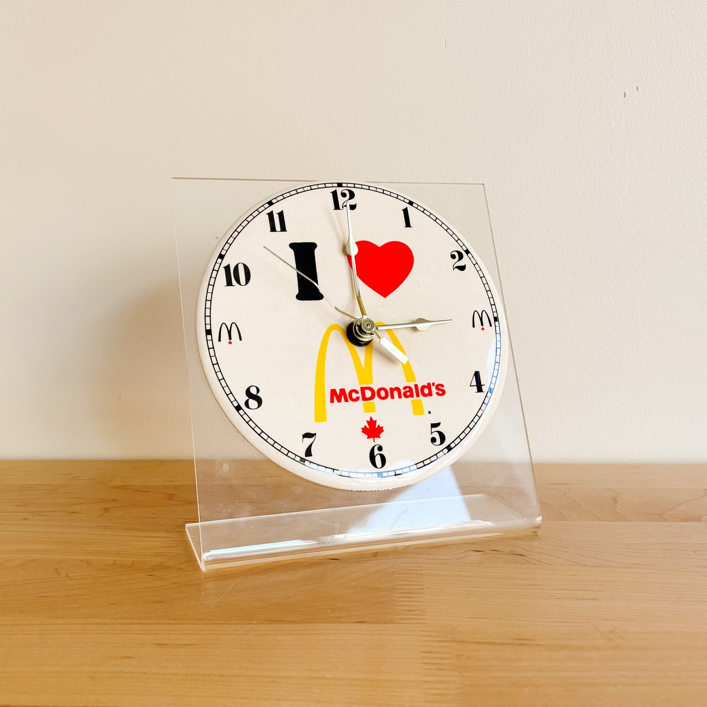 McDonald's Canada - I Heart McDonald's Canada Branded Clock - Vintage from the 1980s