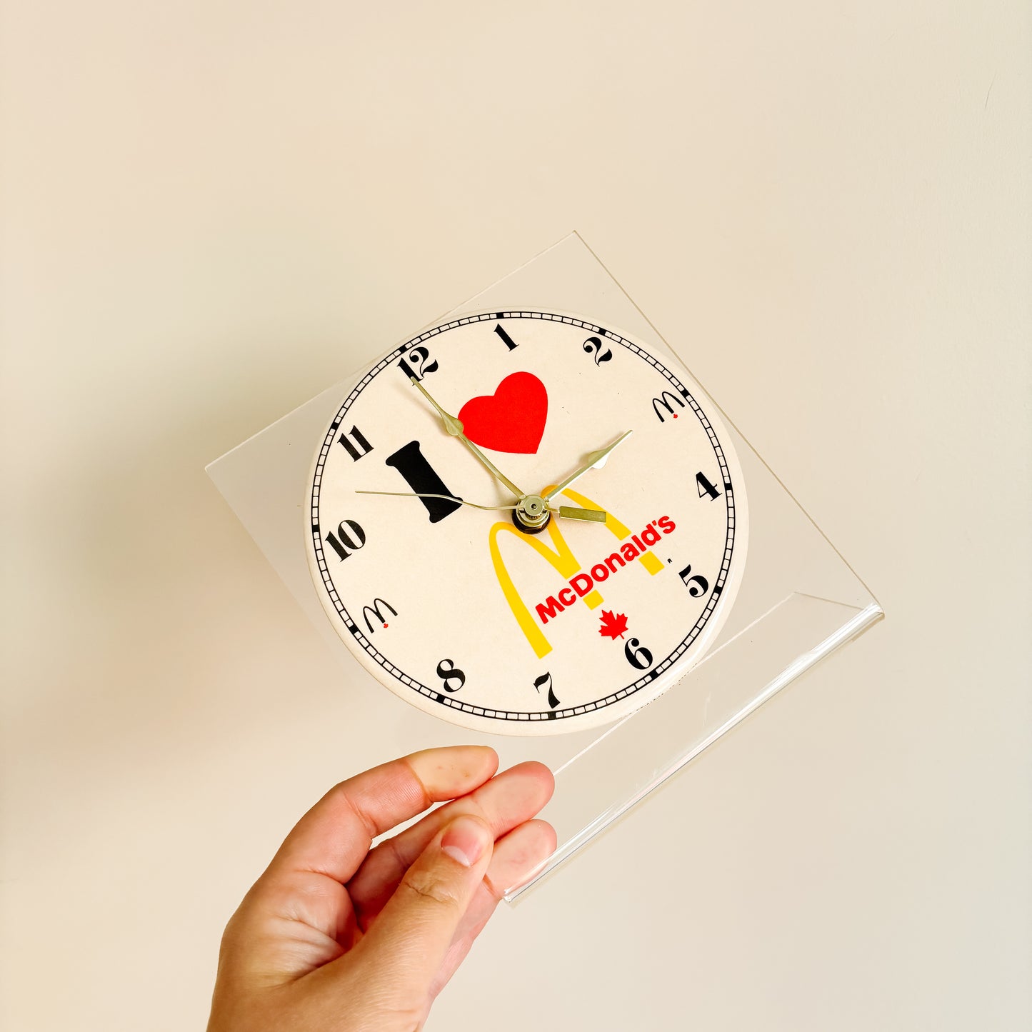 McDonald's Canada - I Heart McDonald's Canada Branded Clock - Vintage from the 1980s