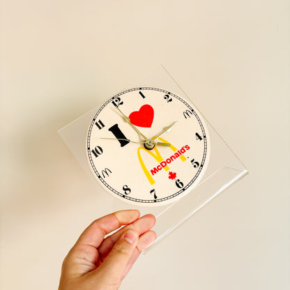 McDonald's Canada - I Heart McDonald's Canada Branded Clock - Vintage from the 1980s