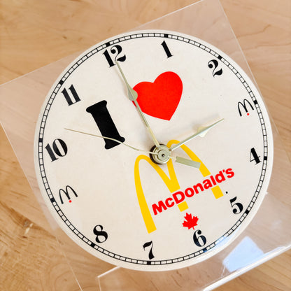 McDonald's Canada - I Heart McDonald's Canada Branded Clock - Vintage from the 1980s
