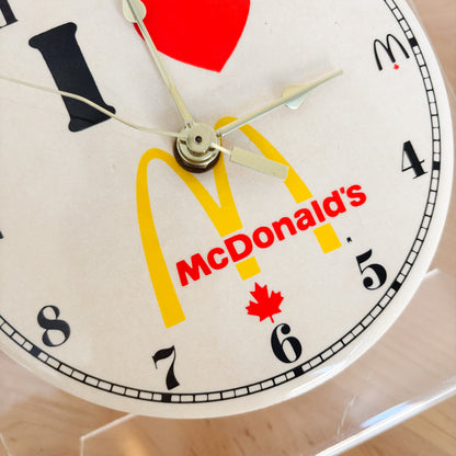 McDonald's Canada - I Heart McDonald's Canada Branded Clock - Vintage from the 1980s