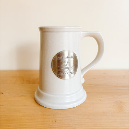 McDonald's Ceramic Stein - 25th Anniversary April 15 1980 Silver Crest