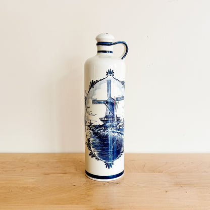 Delft Blue Bols Dutch Apricot Brandy Ceramic Bottle Made in Holland (Empty)