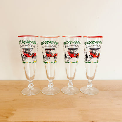 Vintage Libbey 1905 Buick Model C Automobile Glassware (set of 4)