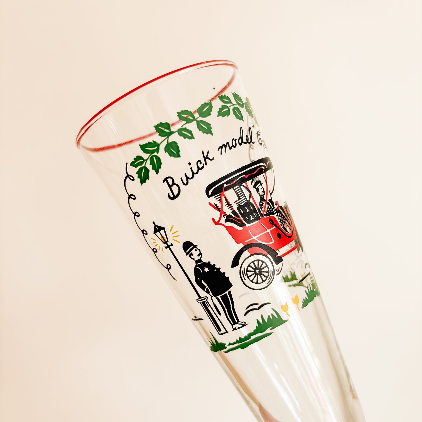 Vintage Libbey 1905 Buick Model C Automobile Glassware (set of 4)