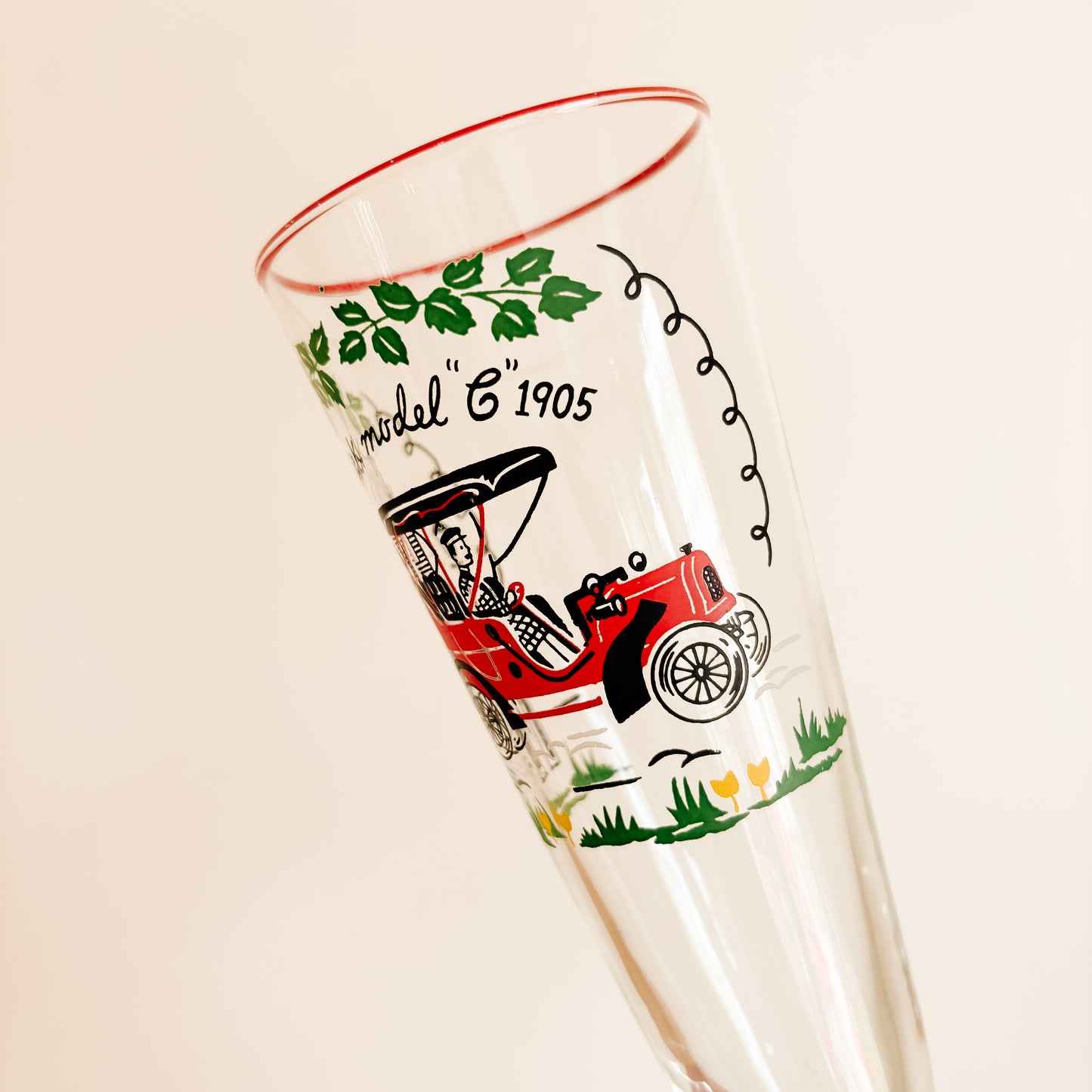 Vintage Libbey 1905 Buick Model C Automobile Glassware (set of 4)