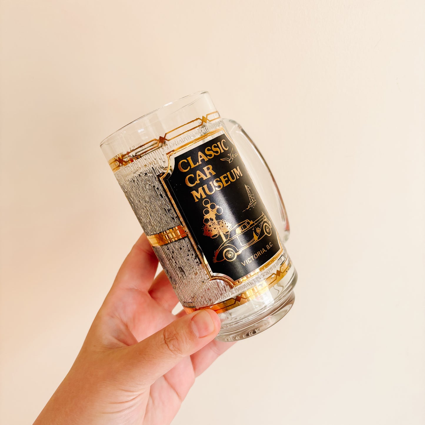 Vintage Gold and Black Beer Stein - Classic Car Museum Victoria BC
