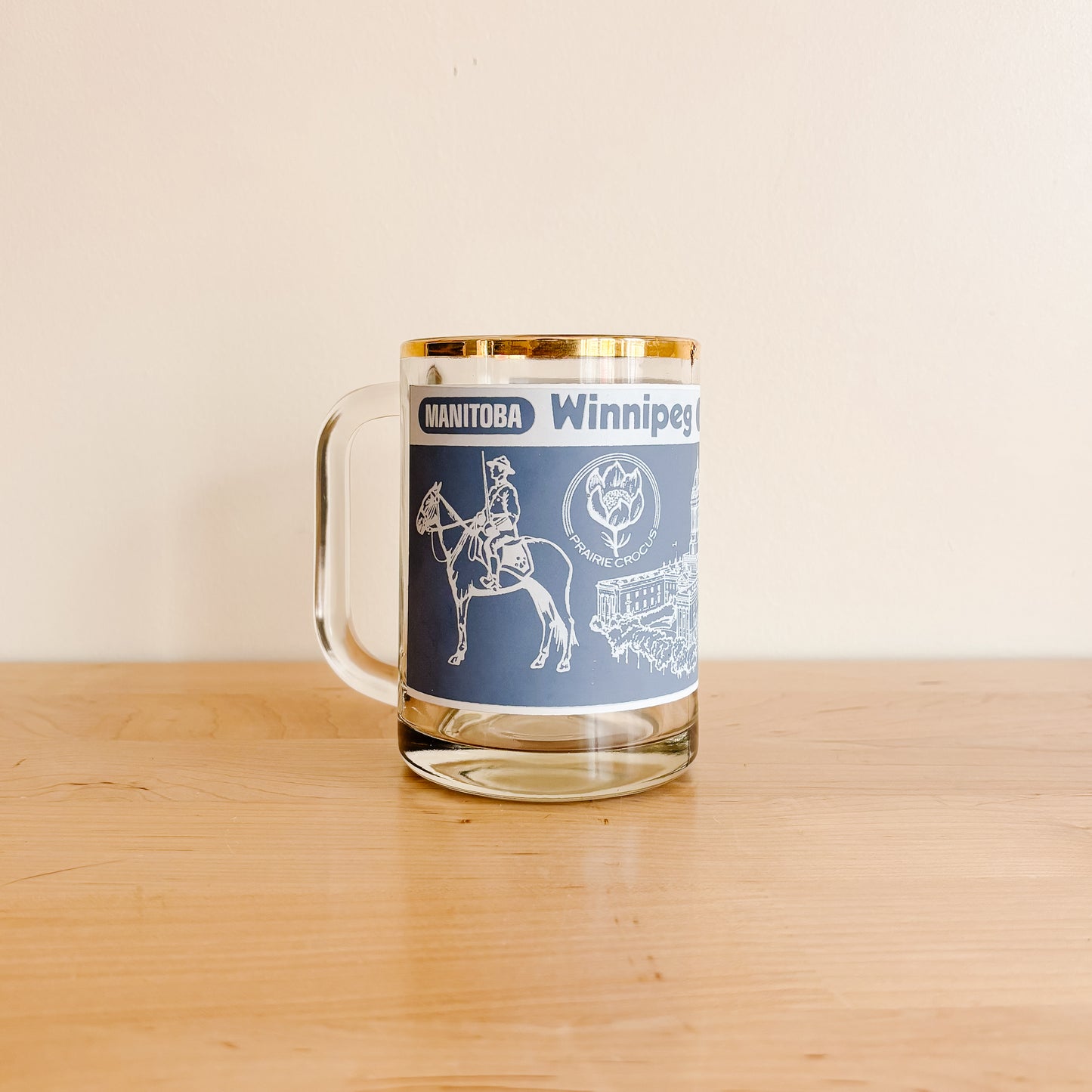 Vintage Blue and White Beer Stein - Winnipeg Manitoba