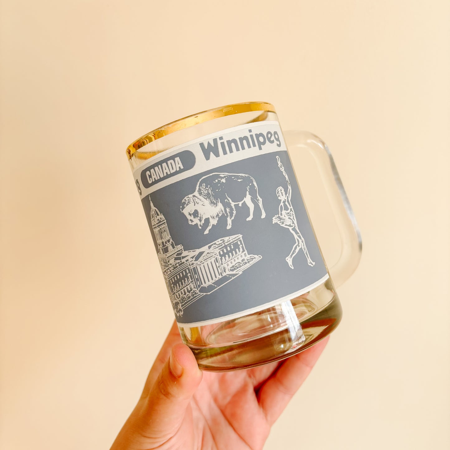 Vintage Blue and White Beer Stein - Winnipeg Manitoba