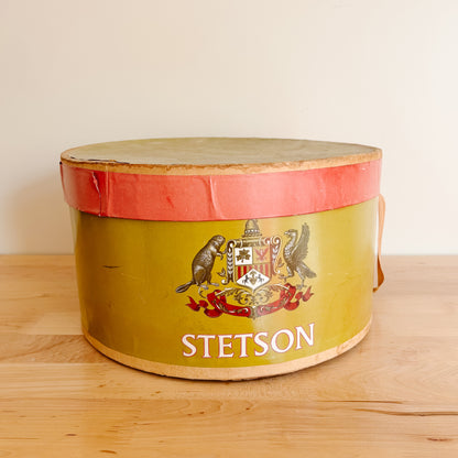 Vintage 1950s Green and Red Stetson Box with Insert (Empty Box)