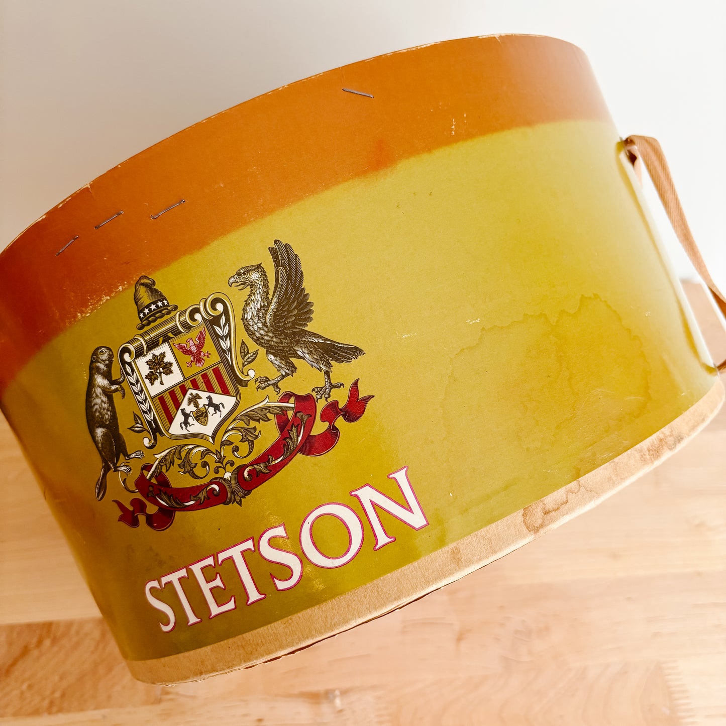 Vintage 1950s Green and Red Stetson Box with Insert (Empty Box)