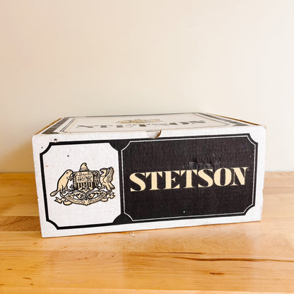 Vintage Black and White Stetson Box with Insert and Dust Protector (Empty Box)