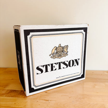 Vintage Black and White Stetson Box with Insert and Dust Protector (Empty Box)