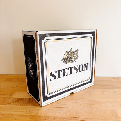 Vintage Black and White Stetson Box with Insert and Dust Protector (Empty Box)