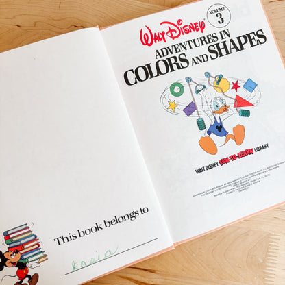 Walt Disney Adventures In Colors And Shapes - Fun To Learn Library Vol 3 Hardcover Book